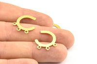 Pirinç Küpe Bağlantı Parçası, 3 Döngülü 24 Ham Pirinç Bağlantı Parçası, Tılsımlar, Kolye Uçları, Bulgular (21x0,9 mm) Y112