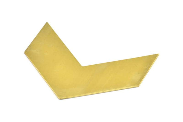 Geometric Chevron Blank, 3 Raw Brass Chevron Blanks  (60x20x0.8mm) N0651