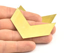 Geometric Chevron Blank, 3 Raw Brass Chevron Blanks  (60x20x0.8mm) N0651