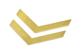 Geometric Chevron Blank, 3 Raw Brass Chevron Blanks  (80x12x0.8mm) N0694
