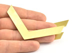 Geometric Chevron Blank, 3 Raw Brass Chevron Blanks  (80x12x0.8mm) N0694