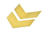 Geometric Chevron Blank, 3 Raw Brass Chevron Blanks With 2 Holes (60x20x0.8mm) N0695