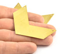 Geometric Chevron Blank, 3 Raw Brass Chevron Blanks With 2 Holes (60x20x0.8mm) N0695