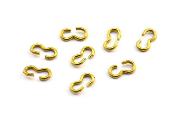3 Shaped Connector, 50 Raw Brass 3 Shaped Connectors, Findings (10x5x1.2mm) Y338 Y109