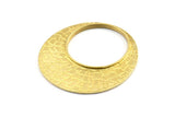 Brass Hoop Pendant, 1 Hammered Raw Brass Hoop Pendant  (40mm) U128