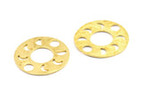 Moon Phases Pendant, 2 Raw Brass Circle Pendants, Earring Findings (34x1mm) U113