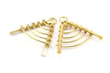 Brass Fence Charm, 1 Raw Brass Fence Pendant With 1 Loop, Earring Findings, Charms (49x44x8x6mm) U107