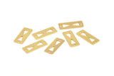 Bow Tie Choker, 12 Gold Plated Brass Rectangle Tribal Charms, Pendant, Findings (20x8mm) Brs 160 A0302 Q0355