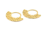 Gold Ethnic Pendant, 1 Gold Plated Brass Semi Circle Pendants (49x36x2x1mm) U090 Q0364