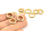 Zircon Rondelle Bead, 2 CZ Zircon Gold Plated Brass Rondelle Beads (12x3mm) BS 1726 Q0359