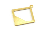 Brass Square Finding, 12 Raw Brass Square Pendant With 1 Loop, Charms, Earring Findings (27x17x17x0.7) BS 2192