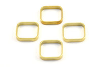 Brass Square Charm, 12 Raw Brass Square Connectors, Minimalist Necklace Findings (16.5x2.9x0.9mm) BS 2341