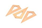 Rose Gold Necklace Triangle, 3 Rose Gold Plated Brass Triangle Charms with 1 holes (54x29x0.60mm) U014 Q0354