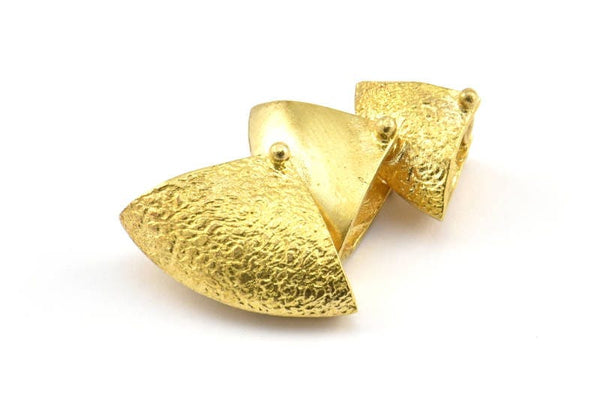 Brass Necklace Finding, 2 Raw Brass Free Moving Pendant, Earrings, Findings, Charms (32x24mm) BS 1920