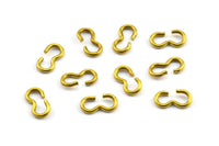 Brass Chain Connector, 25 Raw Brass Chain Connector Findings, Chain Parts (10x5x1.2mm) Y338 Y109