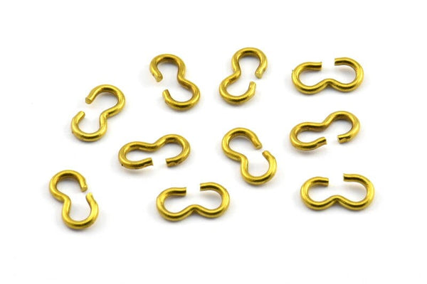 Brass Chain Connector, 25 Raw Brass Chain Connector Findings, Chain Parts (10x5x1.2mm) Y338 Y109