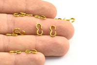 Brass Chain Connector, 25 Raw Brass Chain Connector Findings, Chain Parts (10x5x1.2mm) Y338 Y109