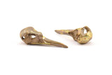 Bronze Bird Skull Charm, Solid Bronze Bird Skull Necklace Pendants With 1 Hole (33x10x11mm) N0341