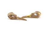 Bronze Bird Skull Charm, Solid Bronze Bird Skull Necklace Pendants With 1 Hole (33x10x11mm) N0341