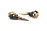 Bronz Kuş Kafatası Tılsımı, Oksitlenmiş Bronz Kuş Kafatası Kolye Uçları 1 Delikli (33x10x11mm) N0341