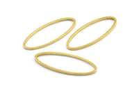Oval Pirinç Charm, 50 Ham Pirinç Oval Bağlantı Parçası (25x10x0,8 mm) BS 1864