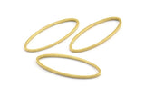 Oval Pirinç Charm, 50 Ham Pirinç Oval Bağlantı Parçası (25x10x0,8 mm) BS 1864