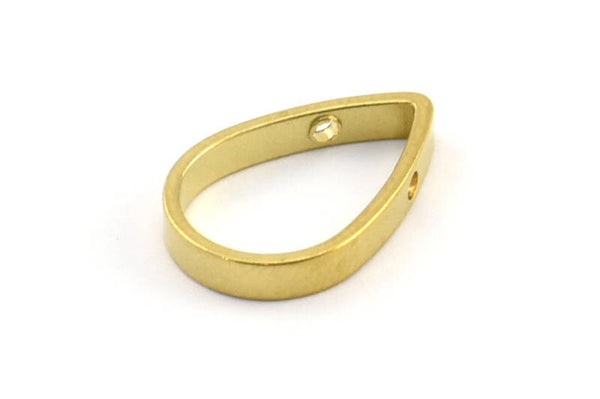 Thick Drop Connector, 24 Raw Brass Drop Earring, Necklace Findings With 2 Holes (16x11x2.5x1mm) BS 1849