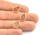 Thick Drop Connector, 24 Raw Brass Drop Earring, Necklace Findings With 2 Holes (16x11x2.5x1mm) BS 1849
