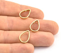 Thick Drop Connector, 24 Raw Brass Drop Earring, Necklace Findings With 2 Holes (16x11x2.5x1mm) BS 1849
