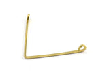 Brass Wire Pendant, 24 Raw Brass Wire Pendant With 2 Holes (35x1mm) BS 1768