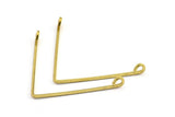 Brass Wire Pendant, 24 Raw Brass Wire Pendant With 2 Holes (35x1mm) BS 1768