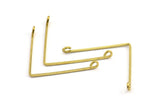 Brass Wire Pendant, 24 Raw Brass Wire Pendant With 2 Holes (35x1mm) BS 1768