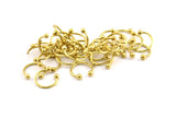Brass Septum Ring, 24 Raw Brass Septum Rings, Nose Rings, Findings Charms (11x10mm) BS 2131