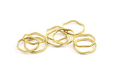 Brass Circle Rings, 24 Raw Brass Wavy Circle Rings, Charms (15x0.80x1.5mm) BS 1758