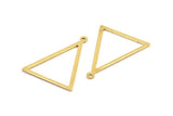 Brass Blank Triangles, 6 Raw Brass Triangles with 1 Loop (34x27x1mm) BS 2327