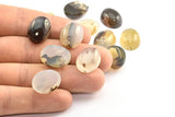 Montana Agate Cabochon, 12 Montana Agate Cabochon Oval Gemstone (20x15mm) Y126