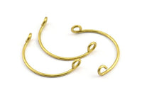 Yarım Daire Kablo Bağlantı Parçası, 2 Delikli 24 Ham Pirinç Yarım Daire Kablo Kolye (25x1mm) BS 2140
