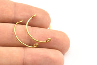 Yarım Daire Kablo Bağlantı Parçası, 2 Delikli 24 Ham Pirinç Yarım Daire Kablo Kolye (25x1mm) BS 2140