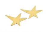 Brass Star Blank, 10 Raw Brass Long Star Blank, Brass Findings (41x35x1mm) BS 2179
