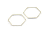 Silver Hexagon Rings, 25 Silver Tone Hexagon Shaped Ring Charms (18x0.80mm) Bs 1174