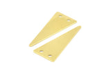 Brass Triangle Charm, 12 Raw Brass Triangle Charms With 2 Holes (32x14x0.7mm) Y373 Y238