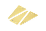 Brass Triangle Charm, 12 Raw Brass Triangle Charms With 2 Holes (32x14x0.7mm) Y373 Y238