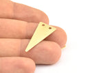 Brass Triangle Charm, 12 Raw Brass Triangle Charms With 2 Holes (32x14x0.7mm) Y373 Y238