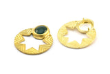 Brass Star Pendant, 2 Raw Brass Star Ethnic Pendants With 2 Holes and 12x10 Pad, Findings, Charms (35x30x1.5mm) BS 1918