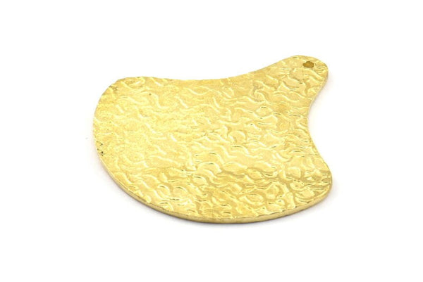 Hammered Bar Pendant, 2  Raw Brass Hammered Geometric Necklace Pendant With 1 Hole, Earring Drops (34x34x1mm) BS 1925