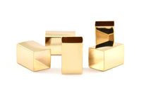 Gold Tube Beads, 2 Gold Plated Huge Brass Square Tubes (16x25mm) Bs 1525 Q0325