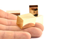 Gold Tube Beads, 2 Gold Plated Huge Brass Square Tubes (16x25mm) Bs 1525 Q0325