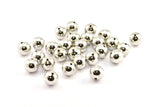 Silver Ball Bead, 6 Silver Tone Brass Spacer Bead, Findings (14mm) Brsm2 A0746 H0345
