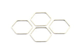 Silver Hexagon Charm, 24 Antique Silver Plated Hexagon Rings (25x1mm) Bs 1227 H0274