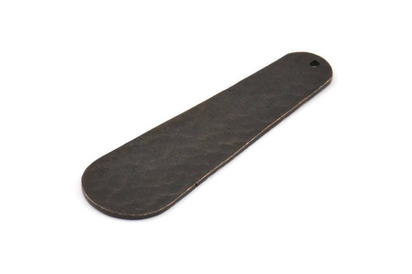 Hammered Boho Finding, 2 Oxidized Brass Black Hammered Geometric Boho Blanks With 1 Loop, Earring Findings (44x13x8x1mm) N0132 S324